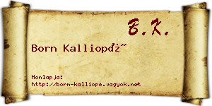 Born Kalliopé névjegykártya